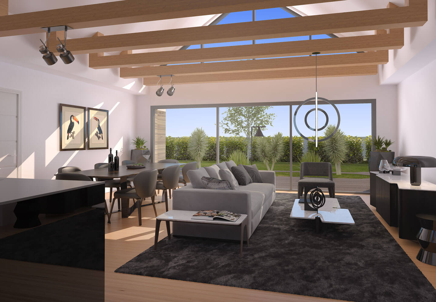 Aménagement intérieur salon maison moderne
